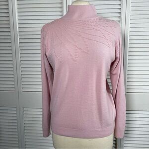 Vintage 80s Dressbarn Pink Beaded Sweater – Made in Hong Kong – Size M
